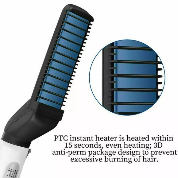 Quick Beard Straightener Multifunctional Hair Comb Curling Curler Show Cap - Picture 4 of 8
